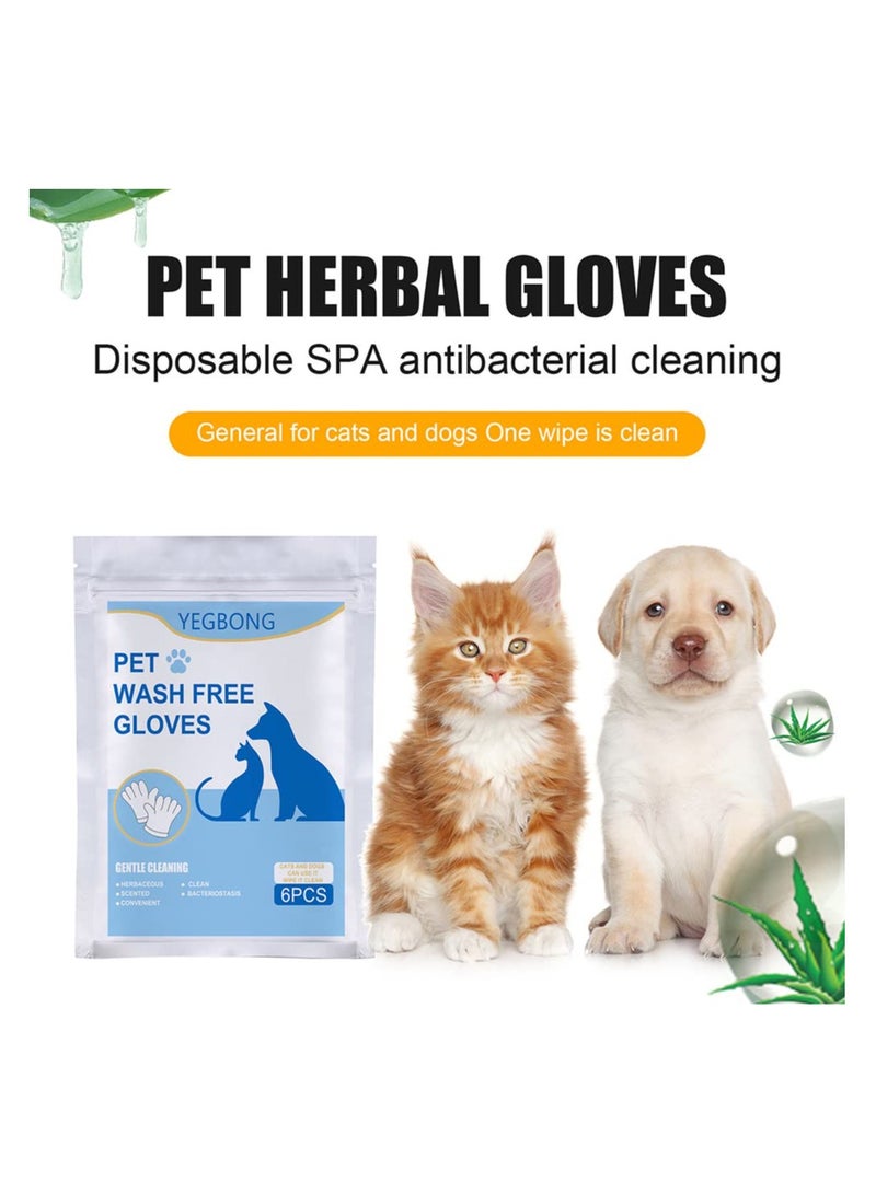 KASTWAVE Pet Rinse Free Cleaning Gloves, Cat Dog Disposable Gentle Deshedding Glove for Face, Ear, Eye, PawsPet Body Gloves, Deodorizing Wipes for Puppy Kitten, 4Pcs  - Image 3