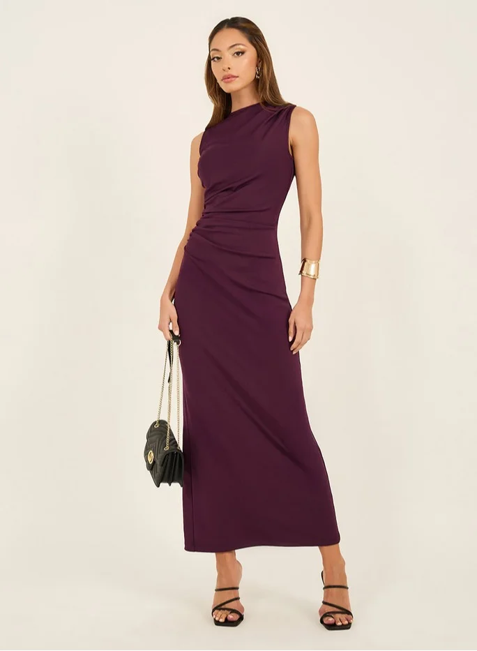 Styli Styli Plain Sleeveless Sheath Maxi Dress