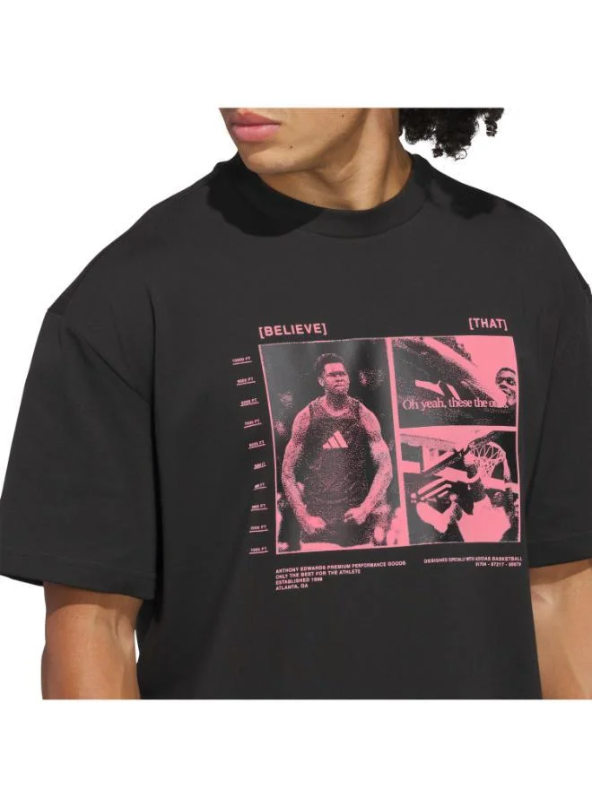 Adidas BLACK/ACIRED Anthony Edwards T-Shirt for Men | Best Price UAE