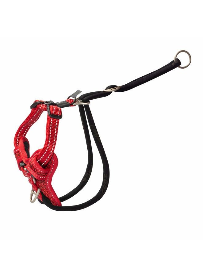 Utility Control Stop Pull Two Point Steering Dog Harness Red Medium