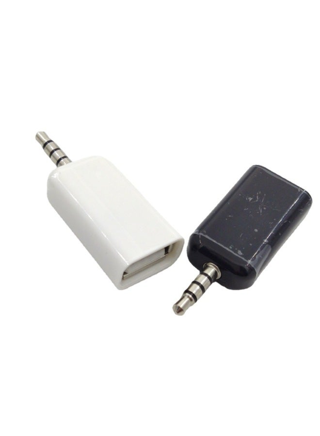 Aux To USB Car Car Aux Audio Adapter Plug U Disk USB Mother To 3.5 Car Mp3 Adapter-Color:White-Length:3.5 To USB Mother  - Image 1