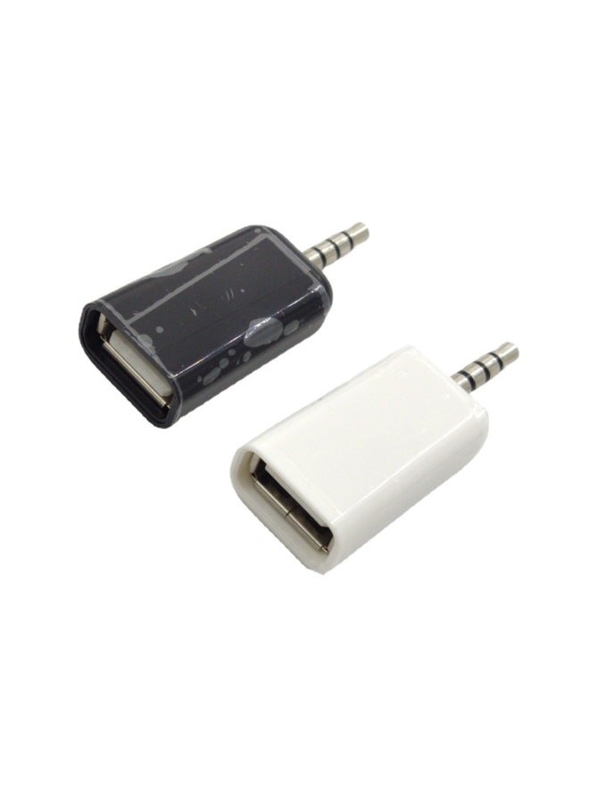 Aux To USB Car Car Aux Audio Adapter Plug U Disk USB Mother To 3.5 Car Mp3 Adapter-Color:White-Length:3.5 To USB Mother  - Image 2