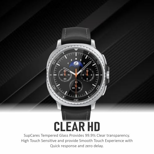 SupCares Military-Grade Gorilla Tempered Glass Screen Protector for Samsung Galaxy Watch 8 Classic and Samsung Galaxy Watch 4 Classic (46 mm) With Installation Kit | Transparent | Pack of 2 - Image 3