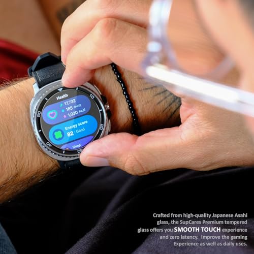 SupCares Military-Grade Gorilla Tempered Glass Screen Protector for Samsung Galaxy Watch 8 Classic and Samsung Galaxy Watch 4 Classic (46 mm) With Installation Kit | Transparent | Pack of 2 - Image 4