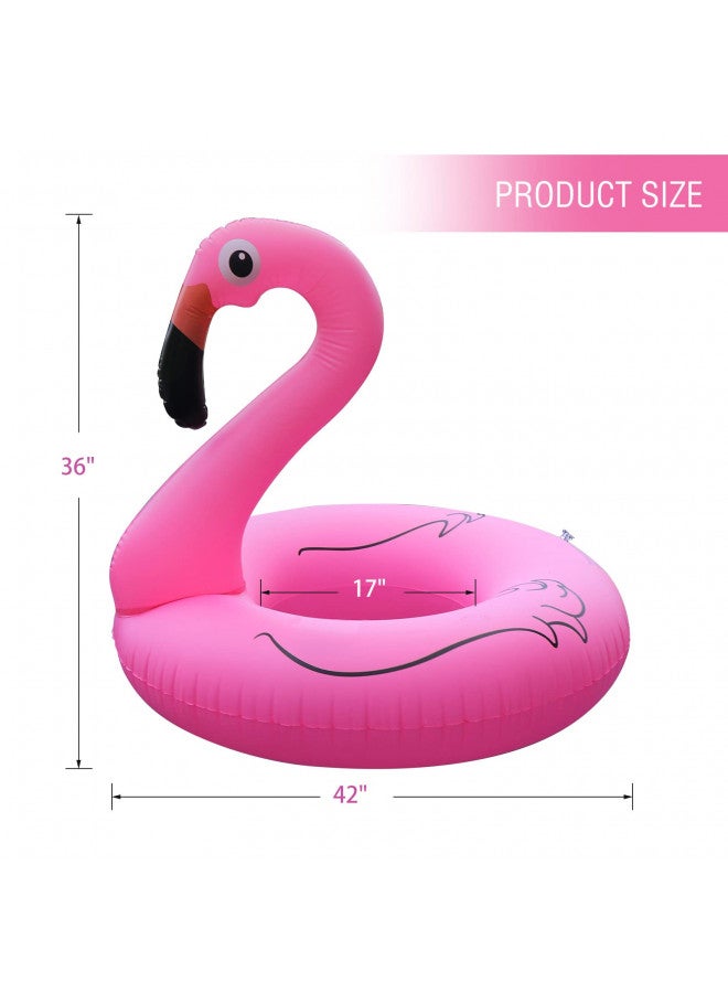 FlyfreeU FlyfreeU Flamingo Inflatable Pool Floats with Lights, Solar Powered Flamingo Pool Floats for Adults, 42 Inch Pool Float Lake Beach Floaty, Swimming Pool Float Raft Lounge for Adults Party Water Fun  - Image 4