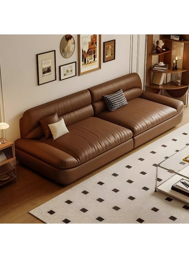 Comfynest أريكة مودرن أنيقة من الجلد البني من كومفينست - Image 2