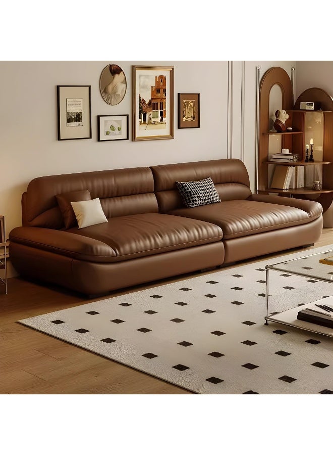 Comfynest أريكة مودرن أنيقة من الجلد البني من كومفينست - Image 4