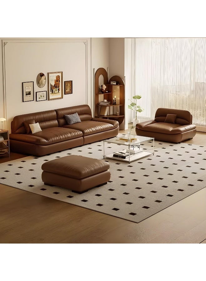 Comfynest أريكة مودرن أنيقة من الجلد البني من كومفينست - Image 3