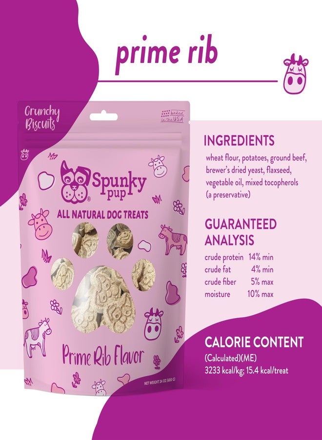 Spunky pup Every Day Biscuit Dog Treats - All-Natural, Handmade in USA, Perfect for Training or Snacking, 24 oz Resealable Pouch- Prime Rib Flavor - Image 3