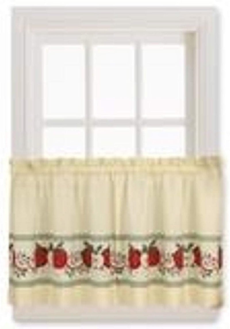 CHF & You CHF Red Delicious Country Apples 3-Piece Window Curtain Tier Set, Ivory, 56-Inch X 36-Inch Multi - Image 3