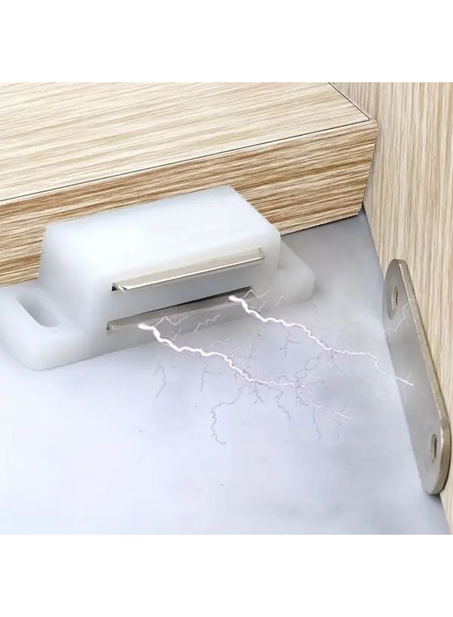 3pcs Magnetic Cabinet Door Locks Easy Install White Plastic Secure Storage - Image 3