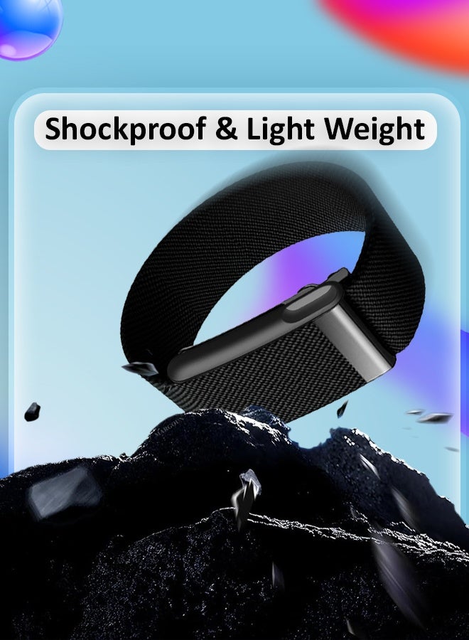 CATANES Nylon Replacement Wristband for Whoop Life MG – Waterproof - Lightweight - Adjustable Fitness Strap - Black - Image 2