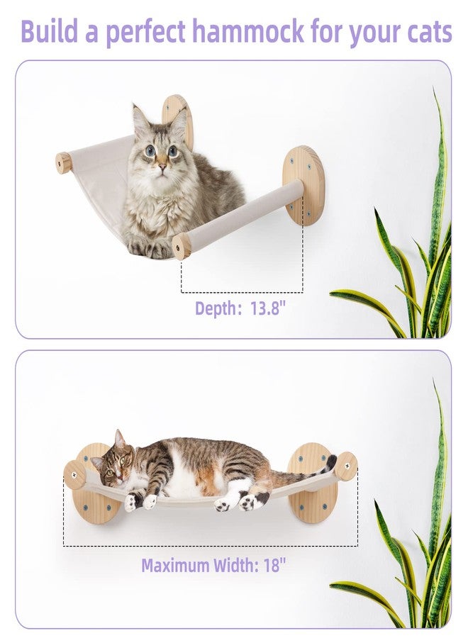 BEBOBLY Cat Wall Shelves and Perches Set | Kitty Hammock Wall Mounted Climbing Shelf with Two Steps | Modern Pet Sisal Stairway Stairs - Image 2