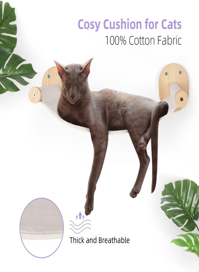 BEBOBLY Cat Wall Shelves and Perches Set | Kitty Hammock Wall Mounted Climbing Shelf with Two Steps | Modern Pet Sisal Stairway Stairs - Image 3