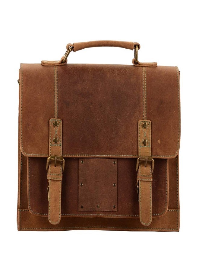 MANDAVA Laptop Vintage Handmade Full Grain Leather Messenger Bag for Men Women Flap Over Office Briefcase Best Satchel School Bag Brown - Image 2