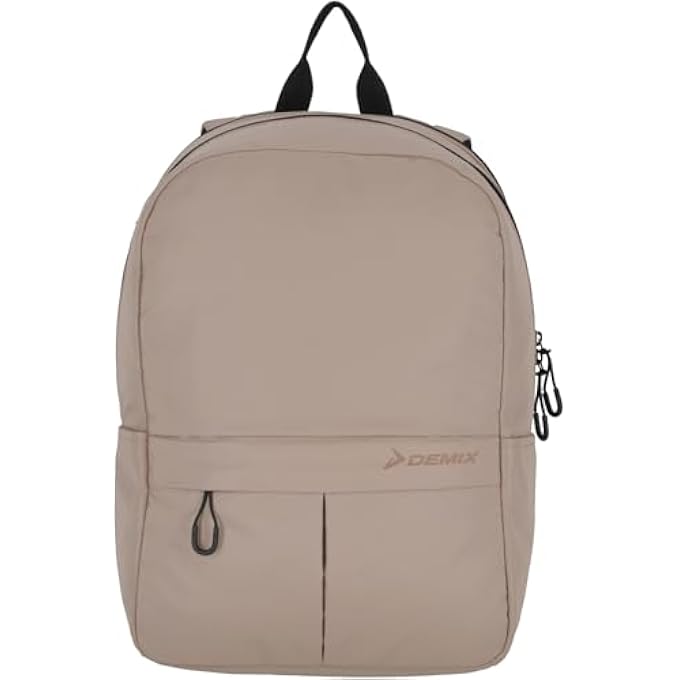 Demix Beige Backpack 15L  Lightweight WaterRepellent Daypack with Laptop Compartment Side Pockets and Front Zipper Ideal for Gym Office Travel and Everyday Use M - Image 1