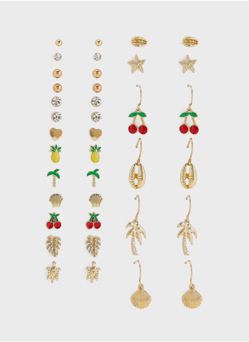 Claires Kids 20 Pack Tropical Fruit Earrings  - Image 1