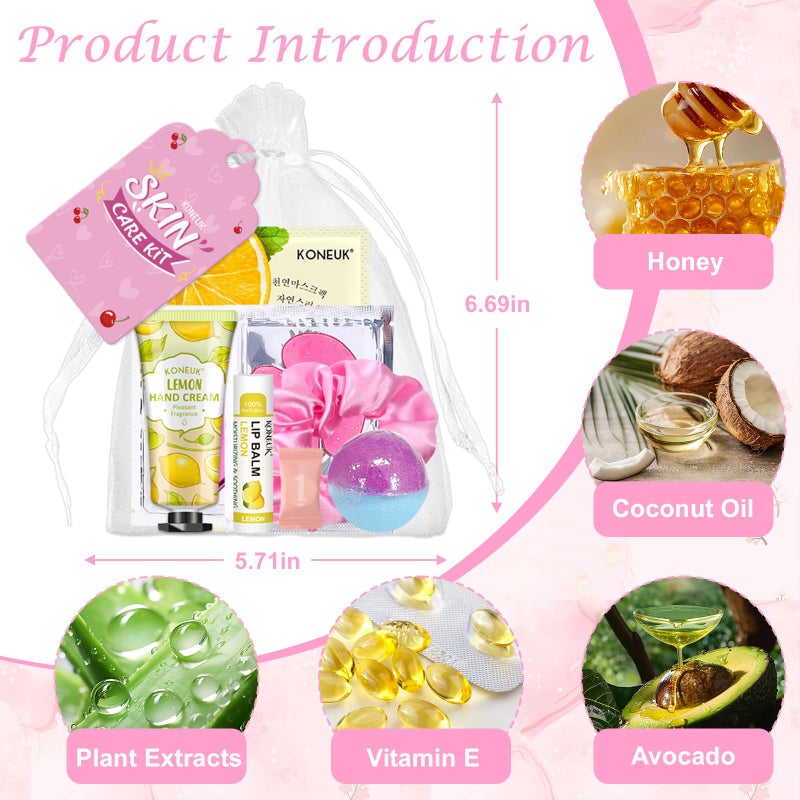KONEUK 120 PCS Spa Party Supplies for Women, Spa Party Favors Include Face Masks Skincare, Hand Cream, Lip Balm, Under Eye Patches, Lip Mask and Foot Bath Bombs, Spa Birthday Sleepover Party Supplies - Image 5