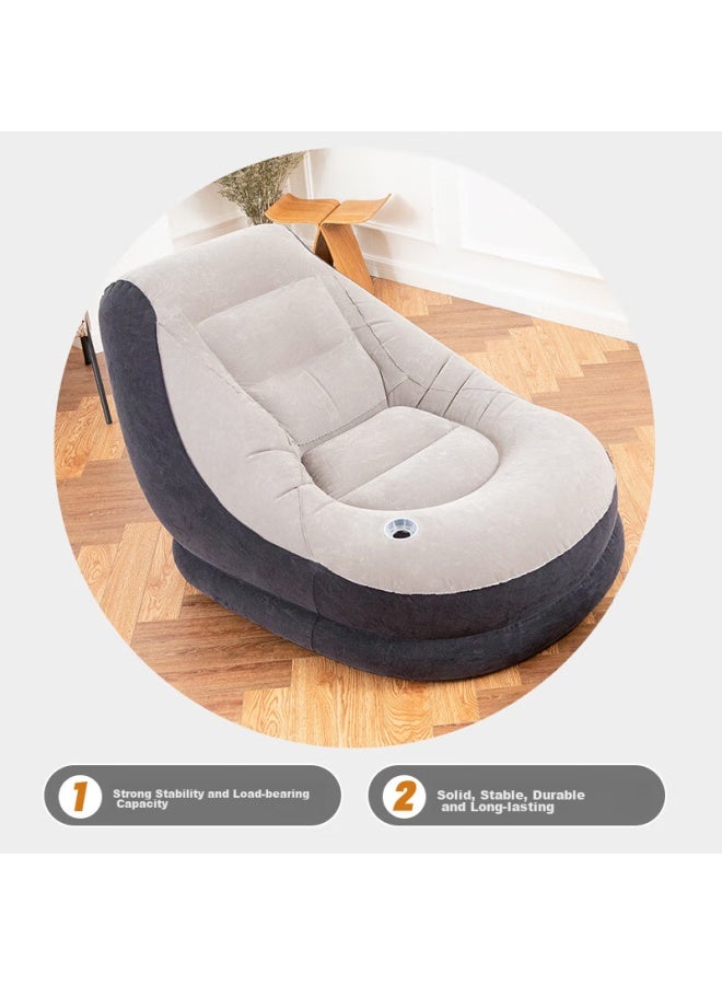 Intex 68564 Flocked Inflatable Sofa Set, Lazy Leisure Sofa, Lounge Chair, Inflatable Car Seat, Balcony Nap Chair N - Image 3