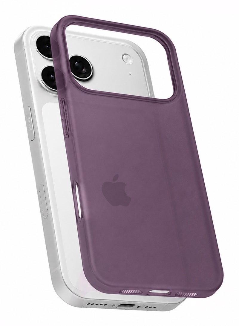 غطاء آير سكين مات متجمد لهاتف iPhone 17 Pro Max - غطاء خلفي أنيق فائق النحافة - أسود - Image 1