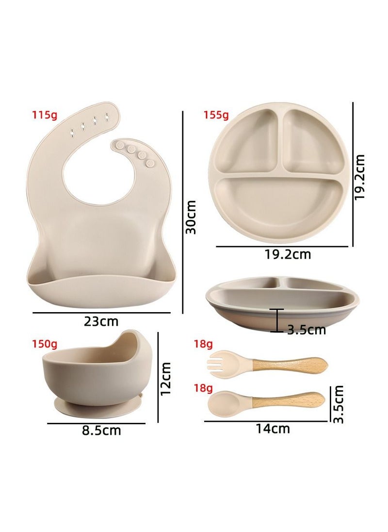 MissTiara - Silicone Baby Feeding Set, Toddler Divider Plate & Bowl with Suction, BPA Free Baby Tableware Set with Adjustable Soft Silicone Bib & Utensils Baby Tableware Set - Image 1