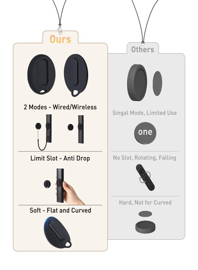 AGPtek 2-in-1 Magnetic Remote Control Holder Wall Mount, 2 Pack Self-Adhesive TV Remote Holder with Removable Spring Ropes, Silicone Remote Organizer Storage Wall Holder for Projector TV Remote Holder - Image 5