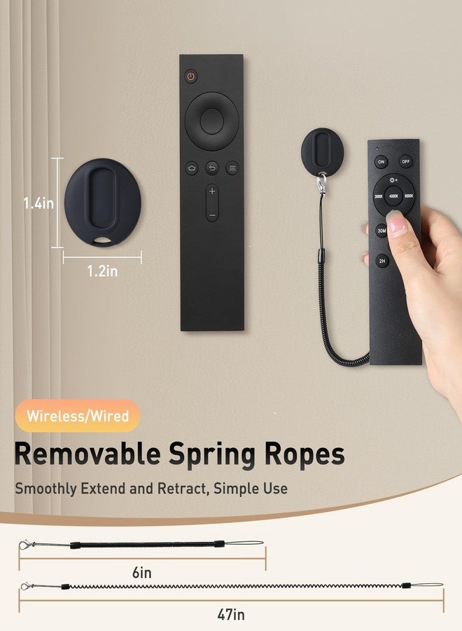 AGPtek 2-in-1 Magnetic Remote Control Holder Wall Mount, 2 Pack Self-Adhesive TV Remote Holder with Removable Spring Ropes, Silicone Remote Organizer Storage Wall Holder for Projector TV Remote Holder - Image 4