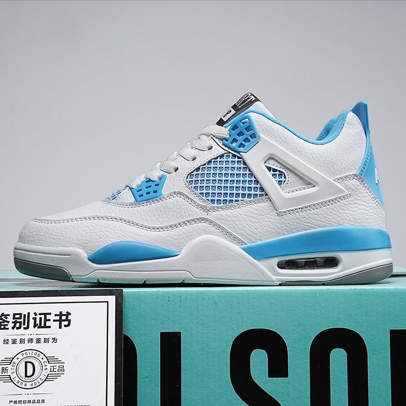 Red Cement AJ4 Sneakers Men Women white blue 