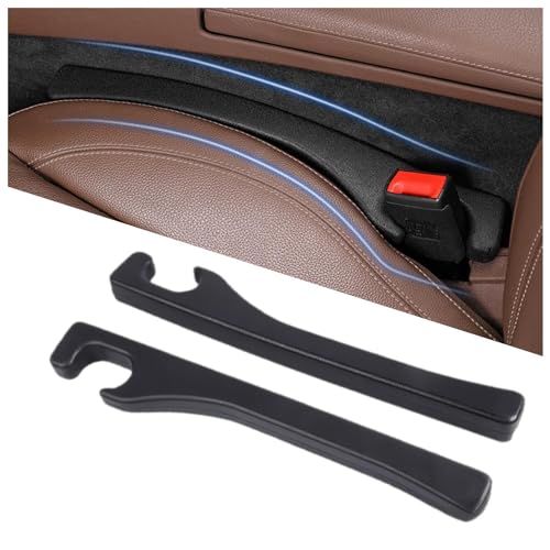 Hiseanllo Car Seat Gap Filler 2 Pack, Universal Fit PU Leather Car Seat Gap Plug to Fill The Gap Between Seat and Console, Car Seat Crevice Blocker Stop Things from Dropping - Image 1
