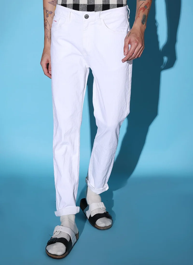 Men Slim Fit Solid Mid-Rise Stretchable Jeans