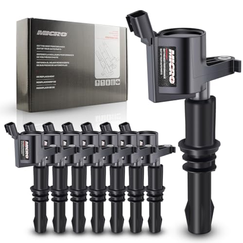Micro Set of 8 Straight Boot Ignition Coil Pack Compatible with Ford Lincoln Expedition Explorer F-150 Super Duty Mustang Mountaineer 4.6l 5.4l 6.8l Replacement for DG511 C1541 FD508 - Image 1
