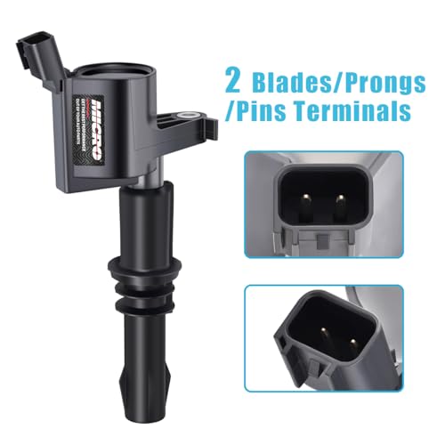Micro Set of 8 Straight Boot Ignition Coil Pack Compatible with Ford Lincoln Expedition Explorer F-150 Super Duty Mustang Mountaineer 4.6l 5.4l 6.8l Replacement for DG511 C1541 FD508 - Image 3