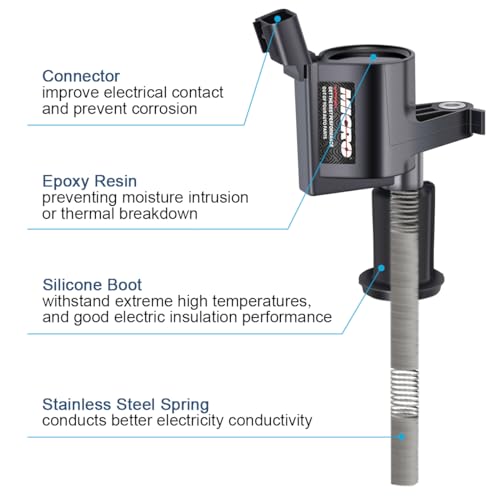 Micro Set of 8 Straight Boot Ignition Coil Pack Compatible with Ford Lincoln Expedition Explorer F-150 Super Duty Mustang Mountaineer 4.6l 5.4l 6.8l Replacement for DG511 C1541 FD508 - Image 4