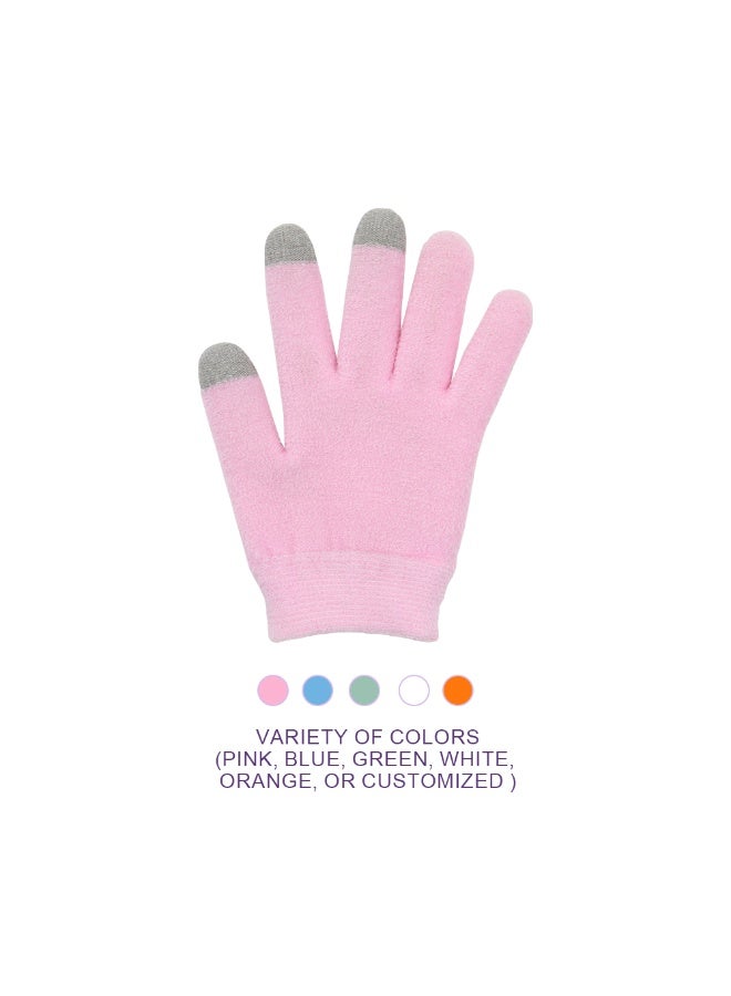 Hodaf Moisturizing Gel Pink Cotton Gloves Silky Smooth and Protective Mobile Touchpad Friendly - Image 3