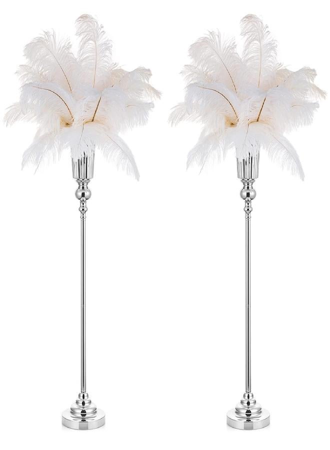 NUPTIO 2 Pcs 30.5"/ 77.5cm Height Versatile Metal Wedding Centerpieces Vase, Trumpet Road Lead for Party Dinner Centerpiece Event Anniversary Ceremony Home Decoration  - Image 1