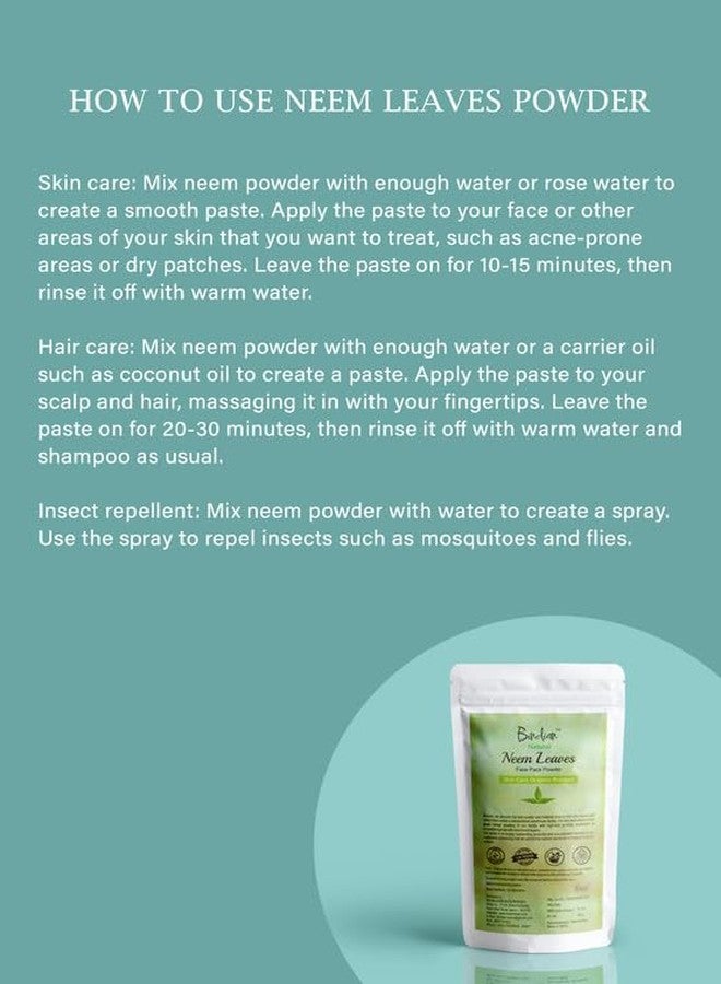 Bindian مسحوق النيم الهندي للرجال والنساء | مسحوق قناع الوجه الطبيعي (50 غرام) - Image 4