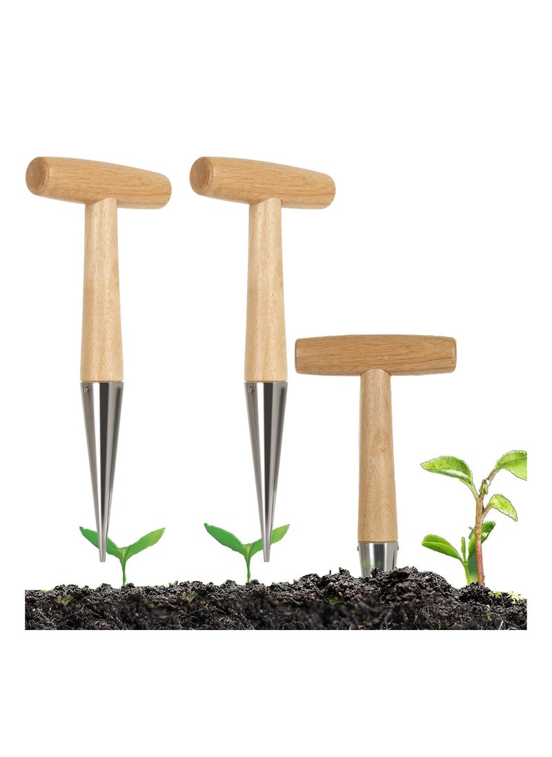 NIBEMINENT Two 11-Inch Stainless Steel Manual Planters Garden Tools Transplanting Plants Planting Bulbs Digging Gardening  - Image 1