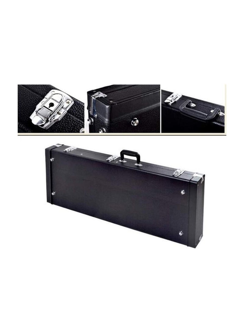 Megarya Electric Guitar Hard Shell Case Portable Square Guitar Case Hardshell for Standard Electric Guitars Black - Image 1
