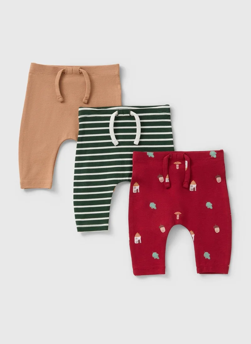 Matalan 3 Pack Baby Multicolour Autumn Leggings