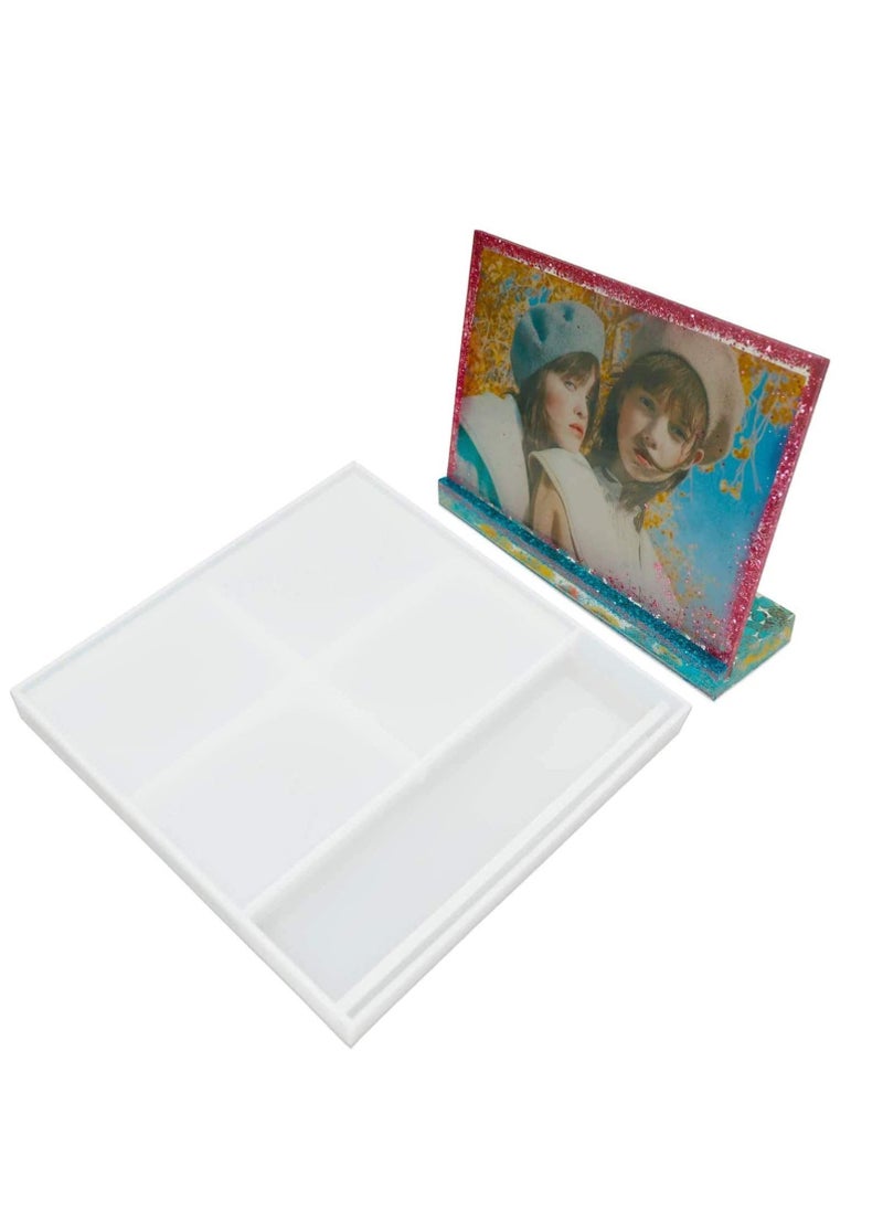 KASTWAVE Photo Frame, Epoxy Resin Mold, Rectangle Picture Frame Silicone Molds, Rectangle Storage Box Silicone Mold Keep Countertop Neat for Home Decoration, DIY Crafts, and Handmade Gifts  - Image 1