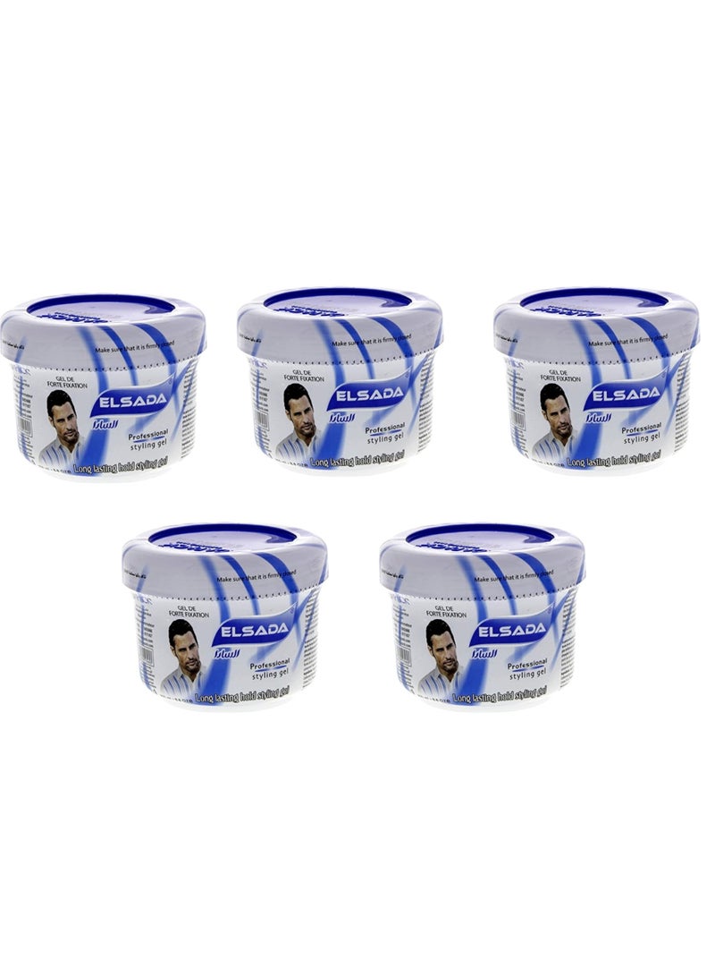 El SADA EL SADA Long Lasting Hair Styling Gel 250ml – Blue – Pack of 5 | Strong Hold, Shine & Humidity Control  - Image 1