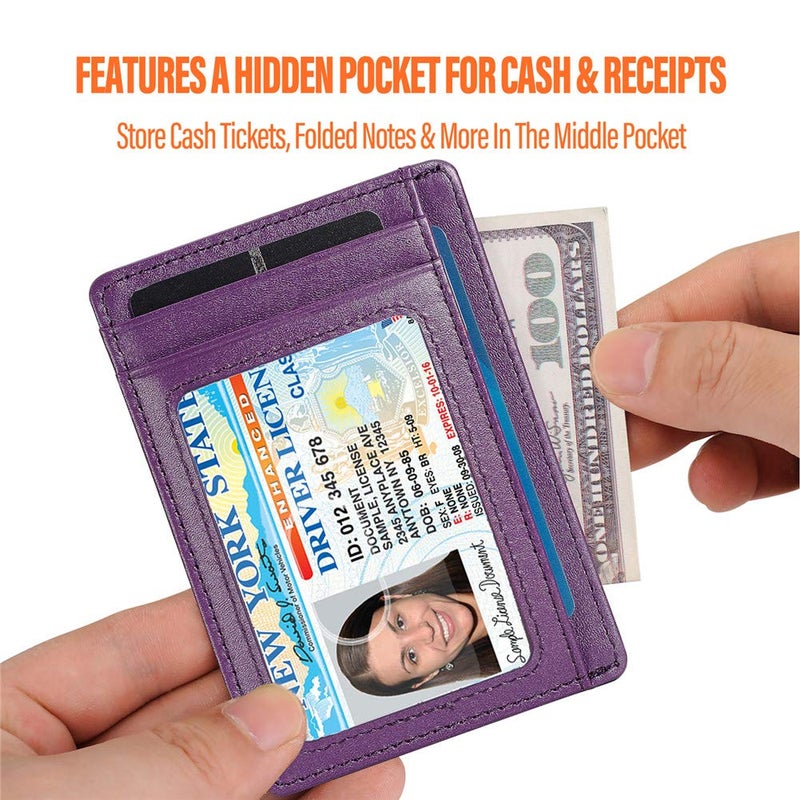 GH GOLD HORSE Slim RFID Blocking Card Holder Minimalist Leather Front Pocket Wallet for Women - Image 4