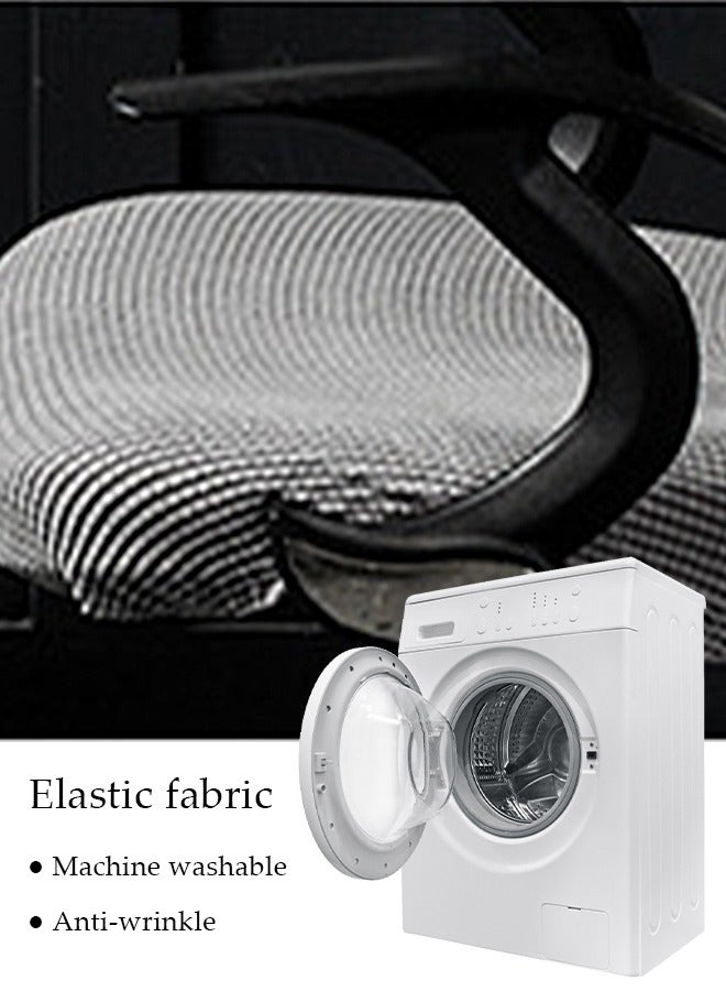 DUNISO Chair Cover,Office Chair Cover 1Pair Stretch Jacquard Office Computer Chair Seat Covers, Removable Washable Anti-dust Desk Chair Seat Cushion Protectors for Office Computer Chairs (Not chair Include) - Image 4