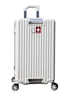 SWISSCASE SWISSCASE Luggage Set Of Two Piece, Hardshell Two-Sided Handle PC Set Of 20 And 24 Inches with Double Spinner Wheels, Aluminium Frame, BTL-E045-whiteset  - Image 1