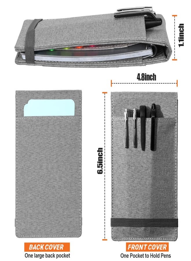 Plinyvel Notebook Cover for Rocketbook Mini & Field Notes Top Spiral (3.5"x5.5") - Durable Waterproof Case with Pen Holder & Card Slot, Power User Productivity Kit (Gray) - Image 2