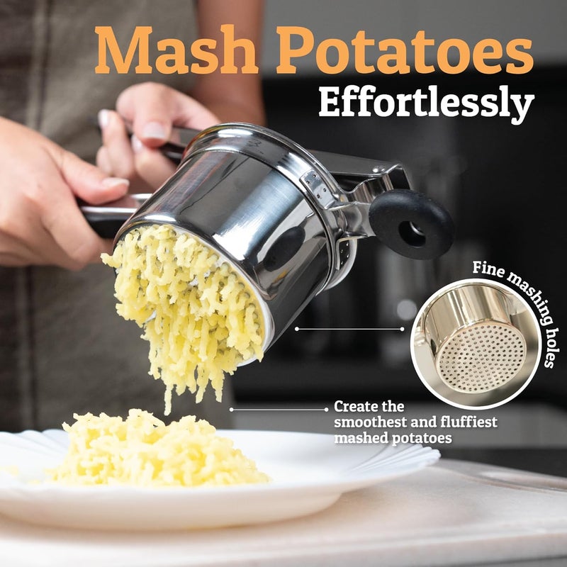Priority Chef PriorityChef Large 15oz Potato Ricer, Heavy Duty Stainless Steel Potato Masher and Ricer Kitchen Tool, Press and Mash Kitchen Gadget For Perfect Mashed Potatoes - Everytime - Image 2