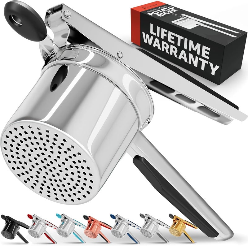 Priority Chef PriorityChef Large 15oz Potato Ricer, Heavy Duty Stainless Steel Potato Masher and Ricer Kitchen Tool, Press and Mash Kitchen Gadget For Perfect Mashed Potatoes - Everytime - Image 1