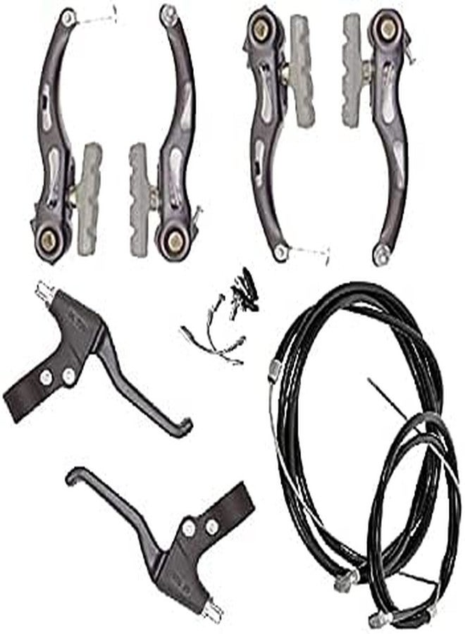 CYBIC Bicycle Brake Set with Front Rear Calipers, Alloy Clutch Levers, Long Wire Set - Image 2