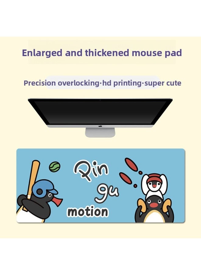 Mouse Pad Penguin Large Keyboard Pad Extra-large Thickened Lock Edge Large Office Desk Mat Oversized Dirt-resistant Non-slip Desk Mat 