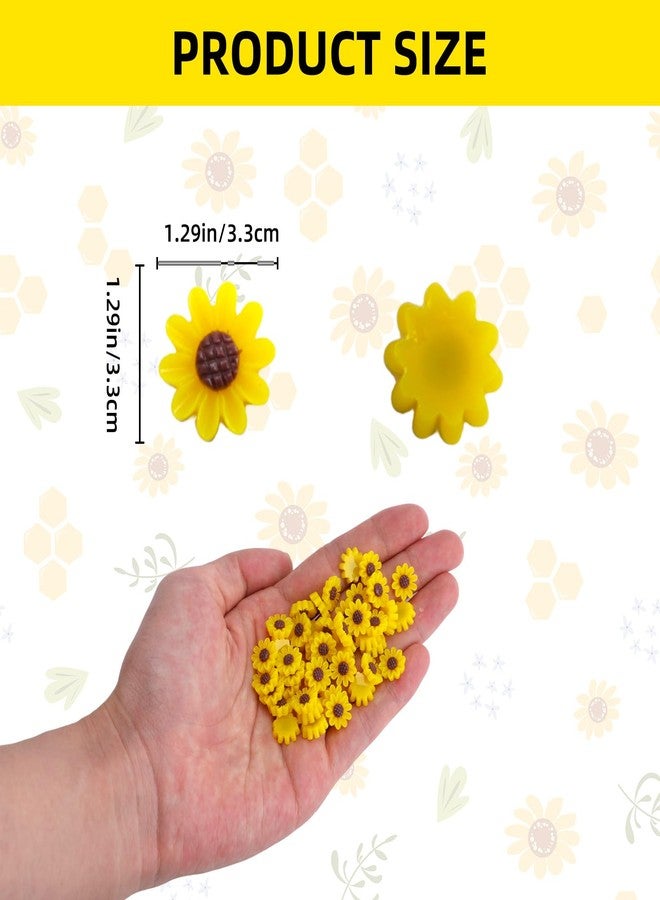 Gallipower 240pcs Mini Garden Sunflower Decor,Miniatures Tiny Sunflower Resin Things for Crafts Garden Micro Landscaping Decorations - Image 2